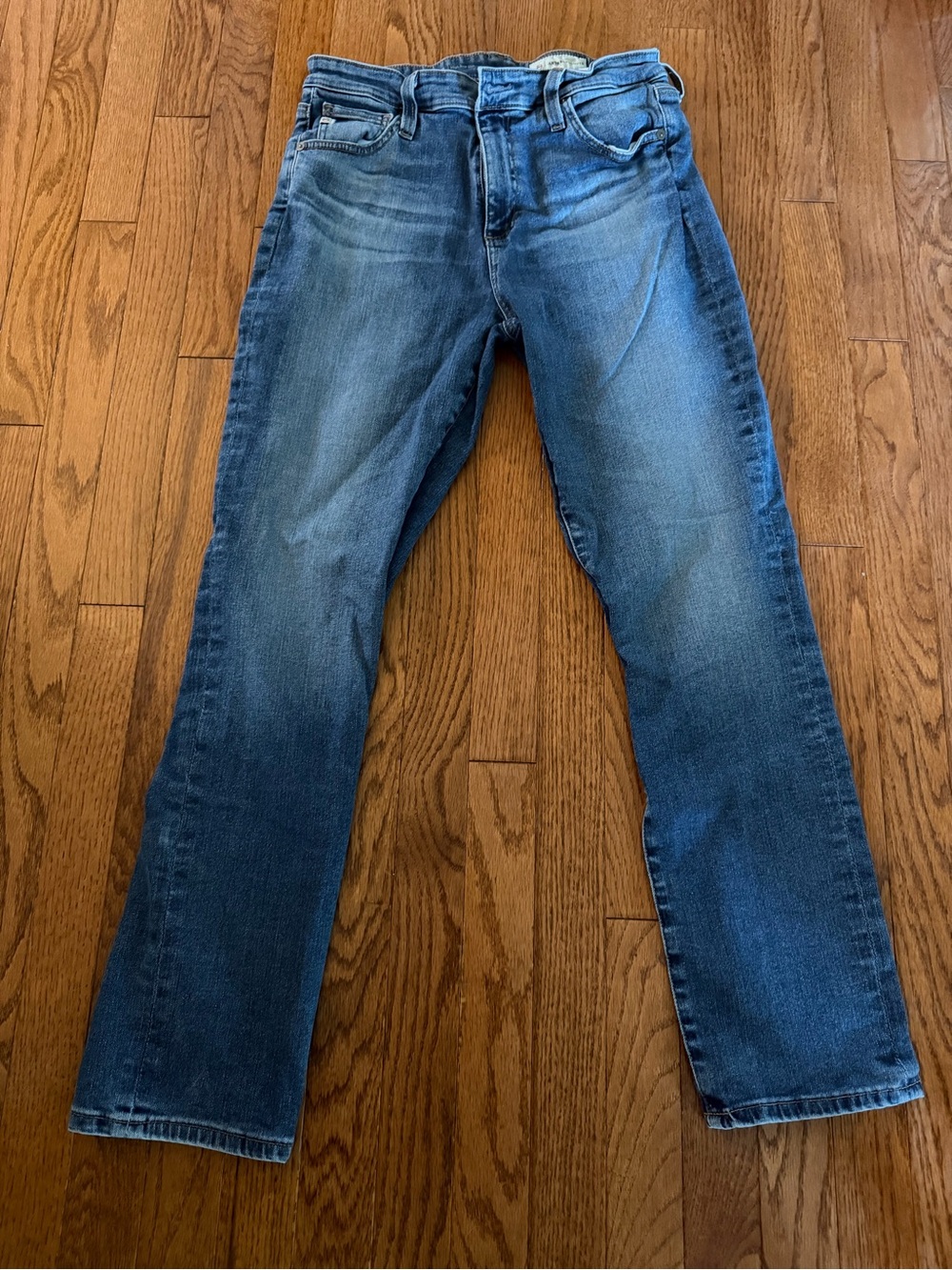 Ag Adriano Goldschmied Women's Straight Leg Jeans in Medium Blue Wash